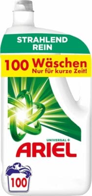 Ariel Flüssigwaschmittel – Kraftvolle Fleckenentfernung für bis zu 100 Waschladungen.