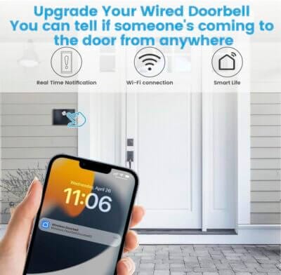 BITIWEND WLAN Smart Funk Erweiterung: Repariere beschädigte Türklingeln, 6-32V DC zu 3V, einfach installieren.
