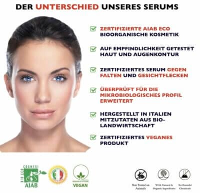 Florence Bio Hyaluron Serum: 60ml für jugendliche Haut, bekämpft Falten und dunkle Flecken effektiv.