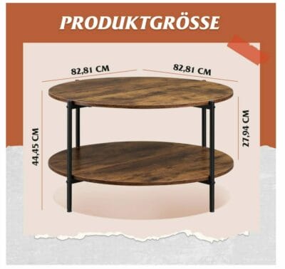 Couchtisch rund Produktabmessungen