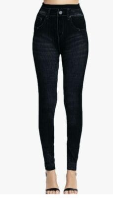 Damen Denim Leggings High Waist 