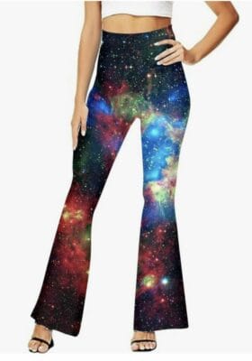 Damen Schlaghose mit Galaxy Print