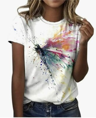 Damen T-Shirt mit buntem Print verschiedene Prints Auswahl