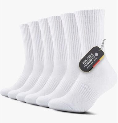 FALARY Sportsocken 6 Paar - 48% Rabatt 4 Hochwertige FALARY Socken: 81% Baumwolle, dynamische Fußgewölbeunterstützung, in Schwarz, Weiß und Dunkelgrau erhältlich.