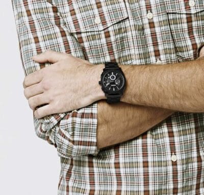 Fossil Machine Herrenuhr: Eleganter Chronograph mit 45-mm-Edelstahlgehäuse und wasserfest bis 50 m.