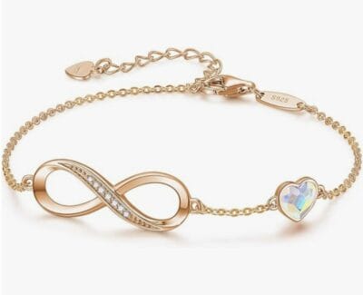 Infinity Armband für Damen aus 925 Sterling Silber in Roségold