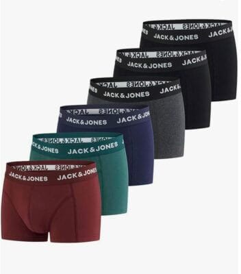 Jack&Jones Herren Boyershorts 6er-Pack 6 Farben