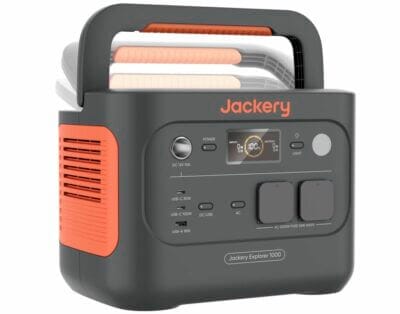 Tragbare Energiequelle Jackery 1000 v2: 1070Wh, 1500W, leise und effizient, ideal für Camping und Zuhause.