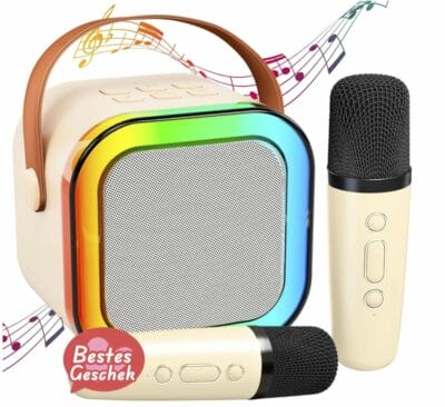 Singfreude wecken: Kinder Karaoke Set mit zwei Mikrofonen, robust und kinderfreundlich, tolles Geschenk.