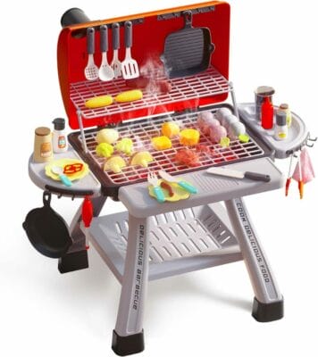 Realistischer Kinder BBQ Grill mit Rauch und Licht für ein authentisches Spielerlebnis.
