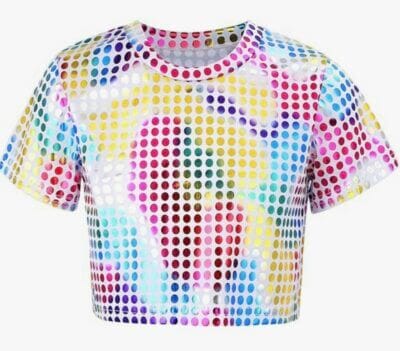 Kinder Metallic T-Shirt mit Punkten bunt 