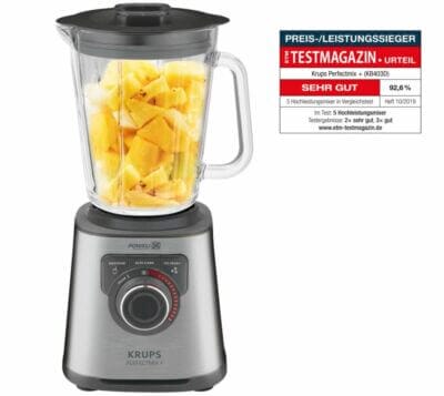 Erlebe professionelles Mixen mit Krups KB403D: Powelix-Technologie, 2L Glasbehälter, drei Programme.