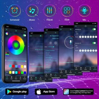 Das wasserfeste Lichtband mit IP68-Schutzklasse lässt sich per App steuern und bietet vielseitige Farboptionen mit Musik-Synchronisation.
