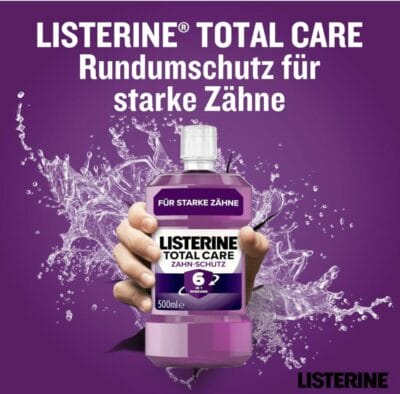 Effektive Mundhygiene mit LISTERINE Total Care: Bekämpft Bakterien, beugt Zahnfleischentzündungen vor, 6x500 ml.