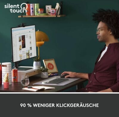 Erleben Sie leises Klicken mit der Logitech Signature M650, perfekt fürs Büro und Zuhause.