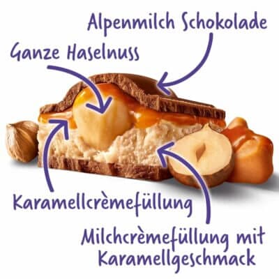 Milka Mmmax Toffee Ganznuss Ansicht der Zutaten