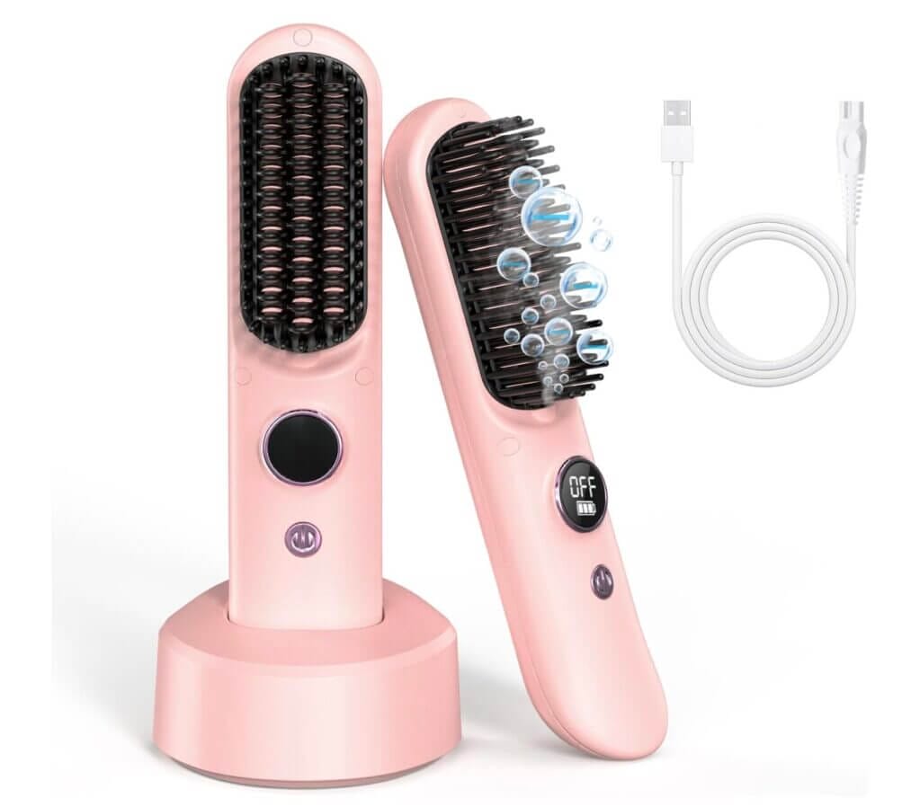 Kabellose Mini Haarglätter Bürste – 50% Rabatt