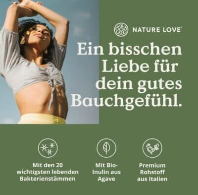 Unterstütze Deine Darmgesundheit effektiv: Probiona mit Lactobacillus, Bifidobakterien, Bio-Inulin, ohne unnötige Zusätze.