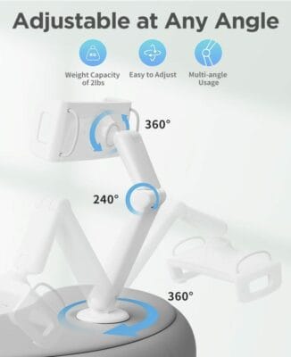 SAIJI Tablet Kissen Halter: Ergonomisches Design, 360° verstellbar, passt für Geräte von 4,7"-15,6".