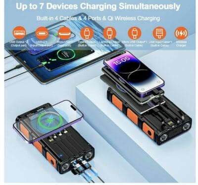 Solar Powerbank mit Handkurbel