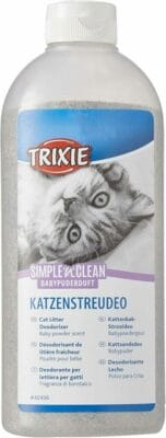 Das Trixie Katzenstreudeo mit Babypuderduft neutralisiert Gerüche und verlängert die Frische des Katzenstreus.