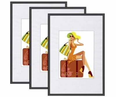 WOLTU 40x60 cm Bilderrahmen: Vielseitig einsetzbar, für Wand und Tisch, inklusive Passepartout.