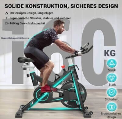 Optimieren Sie Ihr Zuhause-Workout mit dem Wenoker Fahrrad, inklusive LCD-Display und PAD-Halterung.