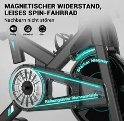 Wenoker Heimtrainer Fahrrad: Geräuscharm mit LCD-Monitor und verstellbaren Komponenten für effektives Heimtraining.