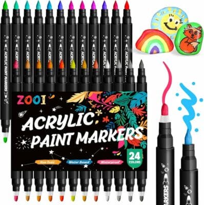 ZOOI 24 Farben Acrylstifte Set 