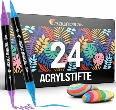 Zenacolor 24 Acrylstifte für Steine