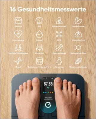 Übersicht der Funktionen der eufy by Anker WLAN Fitness Tracking Smart Scale P3