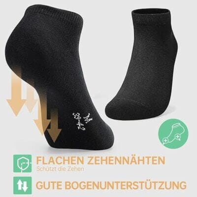 Die Halbsocken bieten durch den elastischen Bund einen sicheren Halt ohne einzuschneiden.
