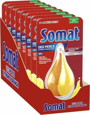 Spülmaschinen-Deo mit frischem Zitrusduft für bis zu 60 Spülgänge.
