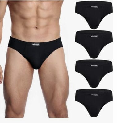 wirarpa Herren Unterhosen 4er-Pack Slips schwarz