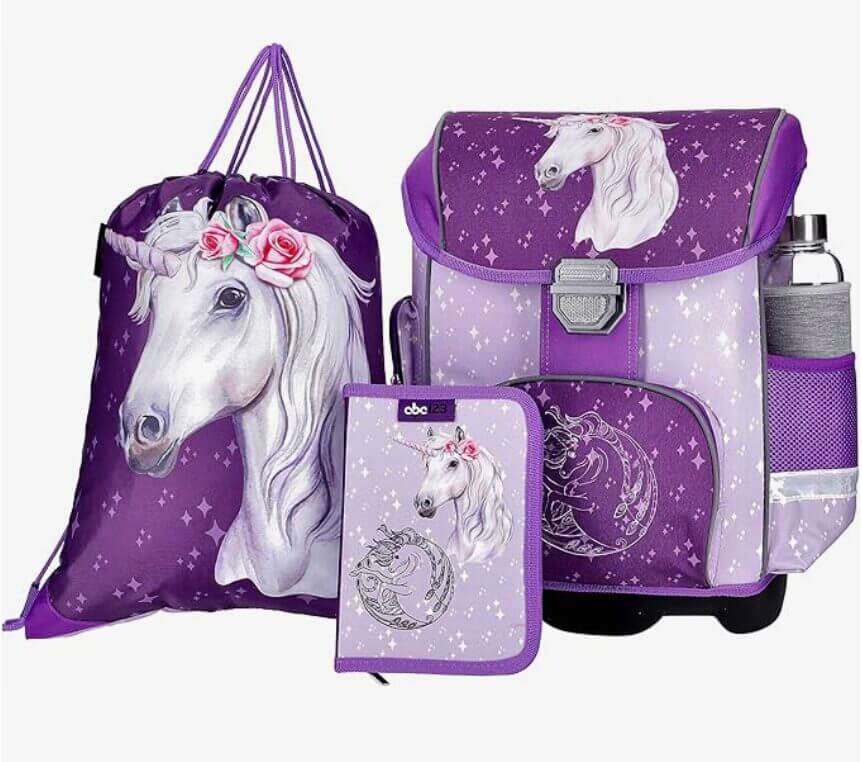 3-teiliges Einhorn Schulranzen-Set für Mädchen – nur 69,00 €