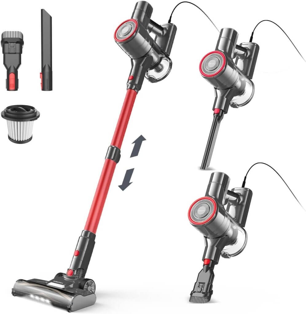 6 in 1 Stielstaubsauger mit Handstaubsauger – 56% Rabatt