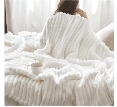 BEDSURE Kuscheldecke Überwurfdecke weiß