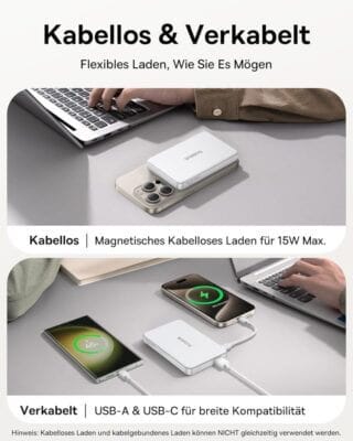 Baseus Qi2 Magsafe Powerbank Weiß