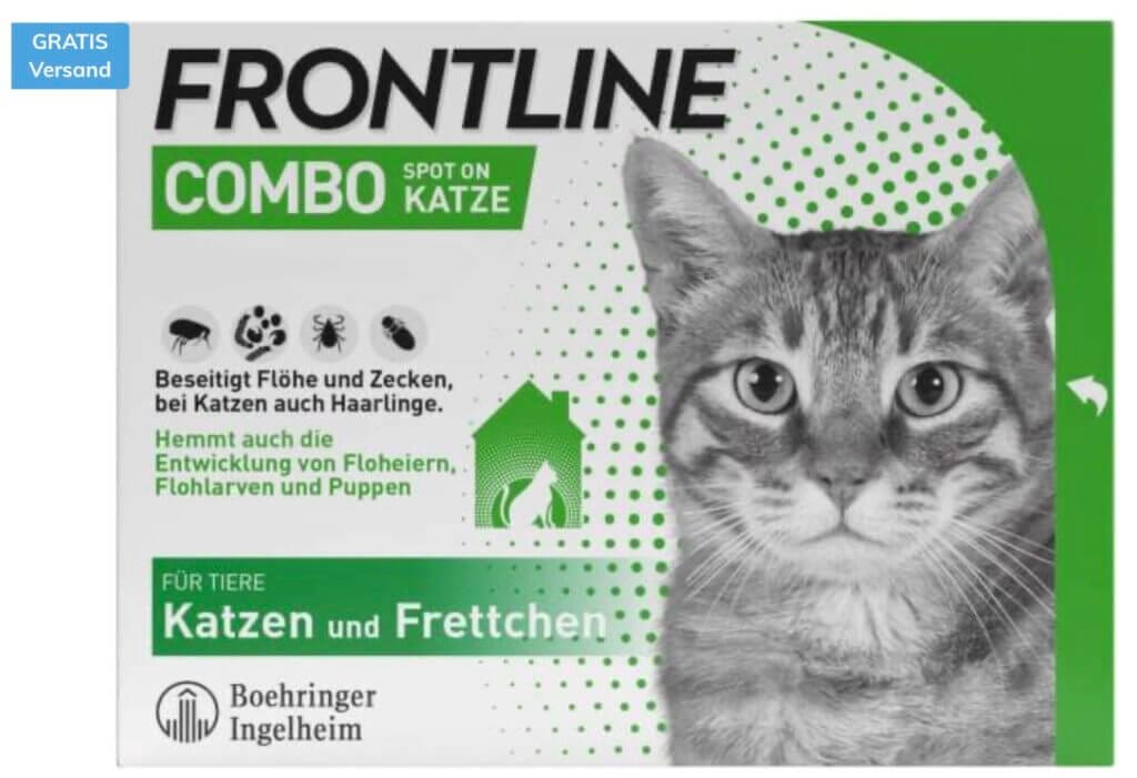 Gratis Versand: Frontline Combo Spot on Katze 3 Pipetten – 18% Rabatt