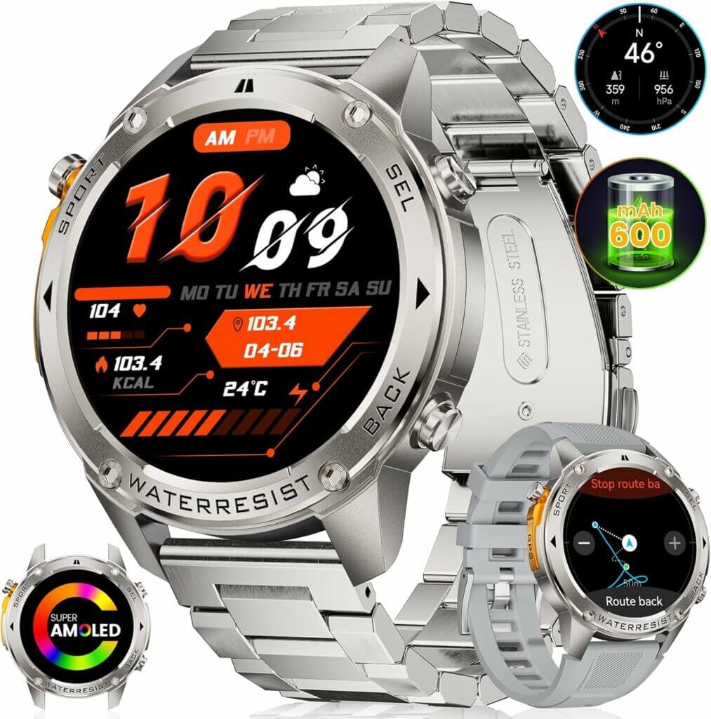 GPS Smartwatch Herren mit Kompass – 50% Rabatt