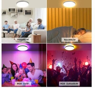 LED Deckenleuchte Farboptionen Beispielbilder