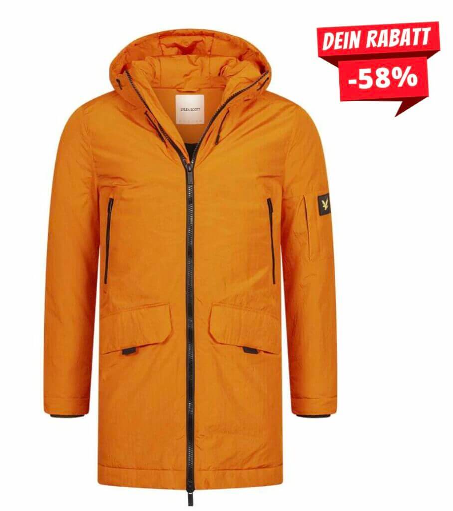 Lyle & Scott Zip Detail Parka Herren Winterjacke – 58% Rabatt