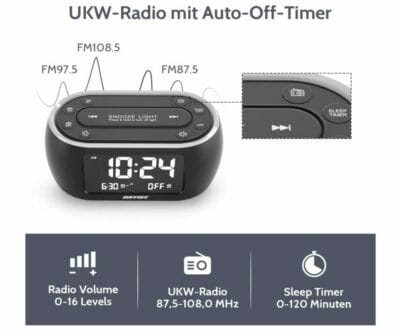 Nachttisch Wecker Radio technische Details