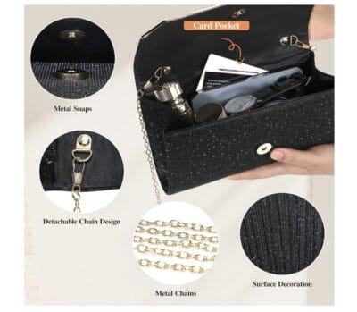 Asvert Abendtasche Damen Clutch Details