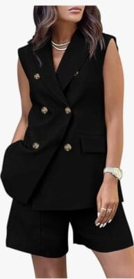 Damen Anzug Set Weste Kurze Hose