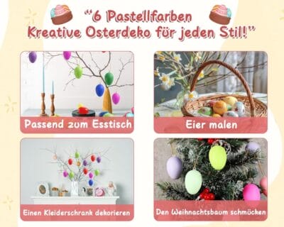 Ideal für Osterdekoration im Garten, auf dem Balkon oder im Innenbereich.
