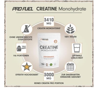 Creatin Monohydrat Pulver 500g Details 