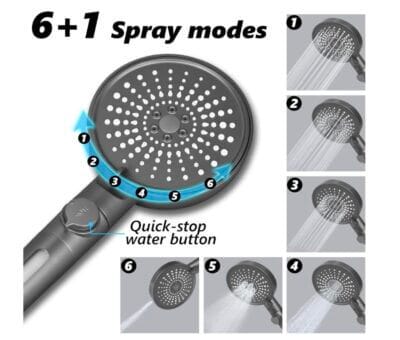 Duschkopf mit Filter Spray Modi 