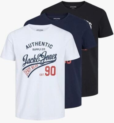 JACK & JONES Herren Jjethan Tee Ss Crew Neck 3Pk Mp Noos