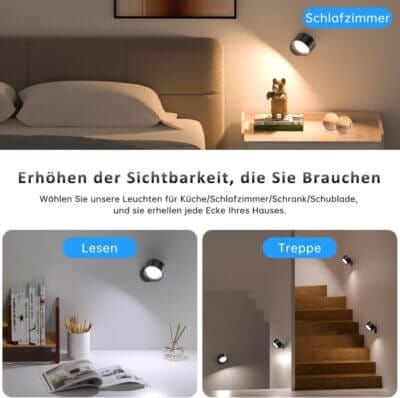 Drei Farbmodi, dimmbar und mit Fernbedienung steuerbar.
